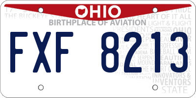 OH license plate FXF8213