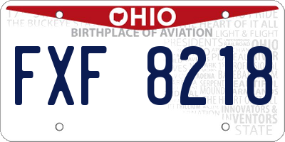 OH license plate FXF8218