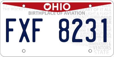 OH license plate FXF8231