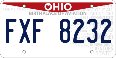 OH license plate FXF8232