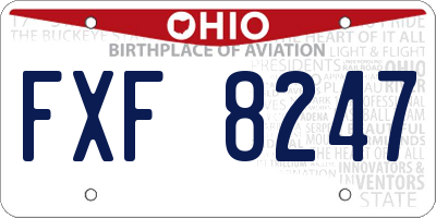 OH license plate FXF8247