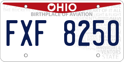 OH license plate FXF8250