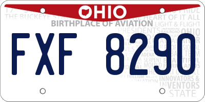 OH license plate FXF8290