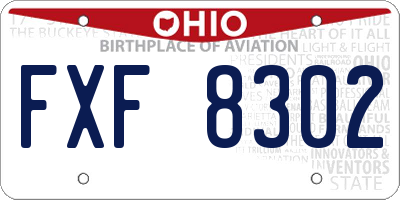 OH license plate FXF8302