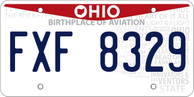 OH license plate FXF8329