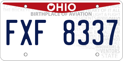 OH license plate FXF8337