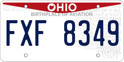 OH license plate FXF8349