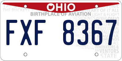 OH license plate FXF8367