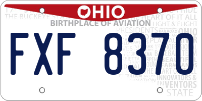 OH license plate FXF8370