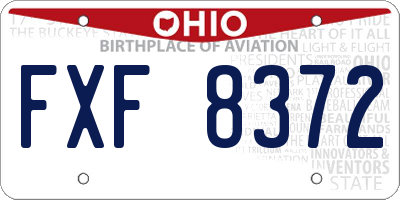 OH license plate FXF8372