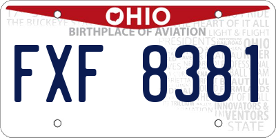 OH license plate FXF8381