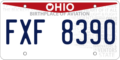 OH license plate FXF8390