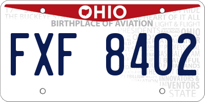 OH license plate FXF8402