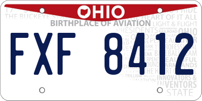 OH license plate FXF8412