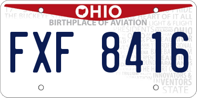 OH license plate FXF8416