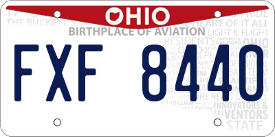 OH license plate FXF8440