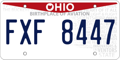 OH license plate FXF8447