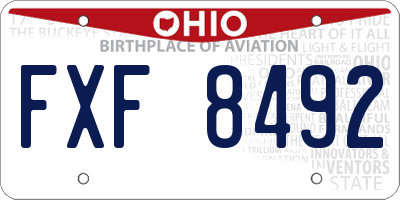 OH license plate FXF8492