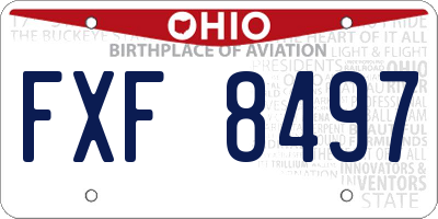 OH license plate FXF8497