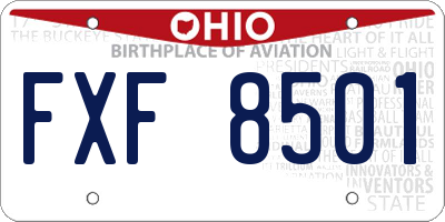 OH license plate FXF8501