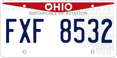 OH license plate FXF8532