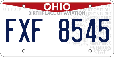 OH license plate FXF8545