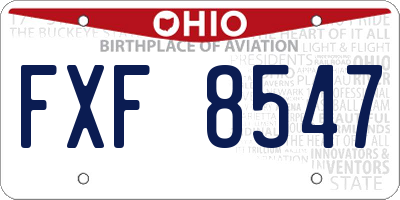 OH license plate FXF8547
