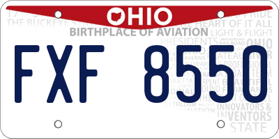 OH license plate FXF8550