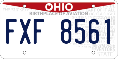 OH license plate FXF8561