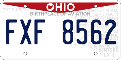 OH license plate FXF8562