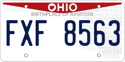 OH license plate FXF8563