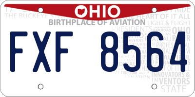 OH license plate FXF8564