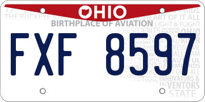 OH license plate FXF8597
