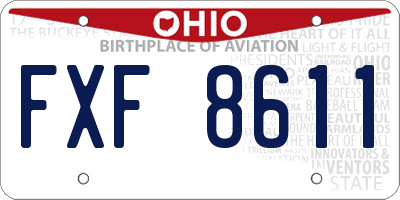 OH license plate FXF8611