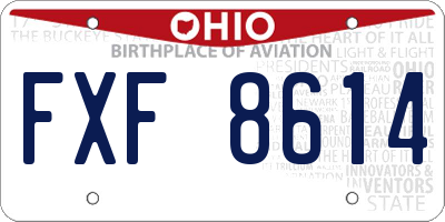OH license plate FXF8614
