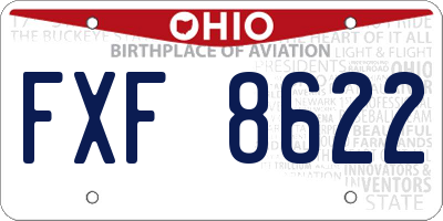OH license plate FXF8622