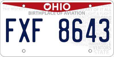 OH license plate FXF8643