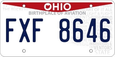 OH license plate FXF8646