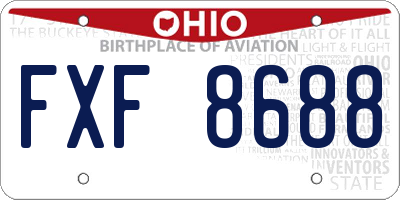 OH license plate FXF8688