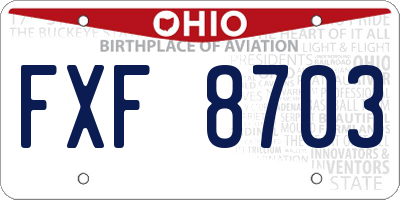 OH license plate FXF8703