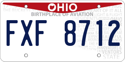 OH license plate FXF8712