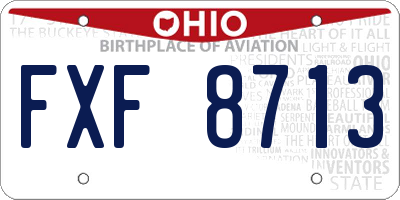 OH license plate FXF8713