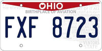 OH license plate FXF8723