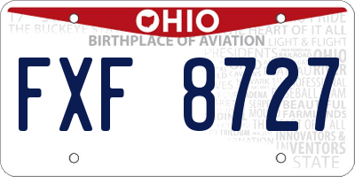OH license plate FXF8727