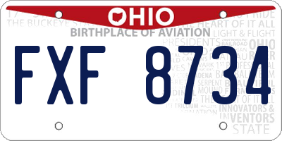 OH license plate FXF8734