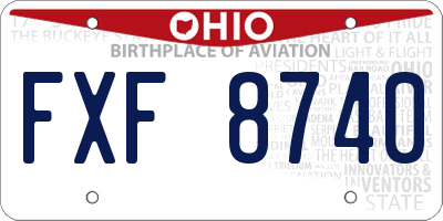 OH license plate FXF8740