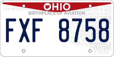 OH license plate FXF8758