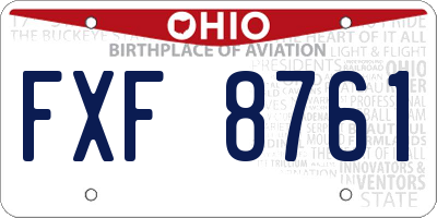 OH license plate FXF8761