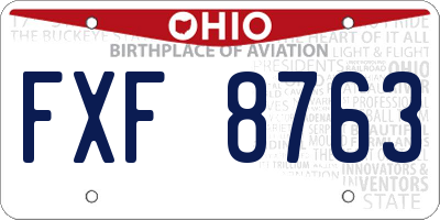 OH license plate FXF8763