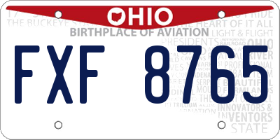 OH license plate FXF8765